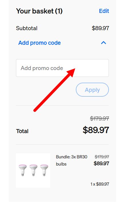 “How to apply a Philips Hue promo code”